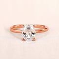 Oval Solitaire Ring In Gold, Silver, And Rose Tones view 4