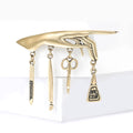 Manicure Tool Brooch with Five Dangling Salon Charms view 3
