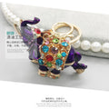 Enamel Rhinestone Elephant Keychain Metal Animal Bag Charm view 9