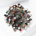 Antique Tone Spiral Beaded Brooch Decorative Lapel Pin view 2