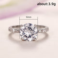 Silver Tone Round Solitaire Ring With Split Stone Set Band view 5
