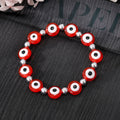 Colorful Round Resin Evil Eye Bead Stretch Bracelets in Twelve Colors view 10