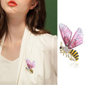 Striped Bee Brooch With Translucent Wings In Three Colors view 2