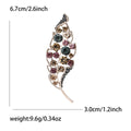 Curved Crystal Feather Brooch with Multicolor Stones view 6
