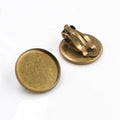 Round Cabochon Clip-On Earring Bezel Settings for Jewelry Making view 2