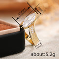 Marquise Solitaire Wing Split Ring In Gold And Silver Tones view 4