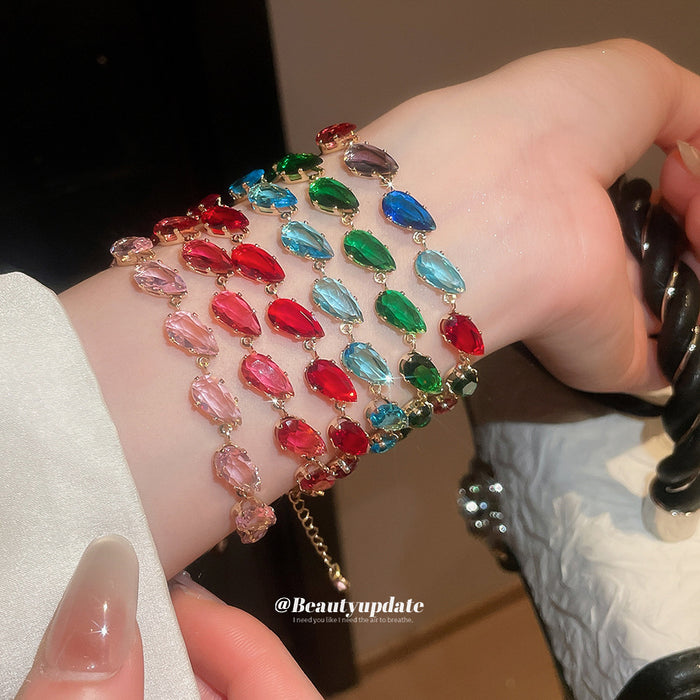 Oval Faceted Crystal Bracelets in Eight Bright Color Styles