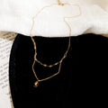 Gold Tone Layered Teardrop Pendant Necklace In Two Colors view 2
