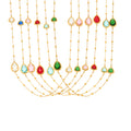 Gold Bead Station Necklace Teardrop Triangle Czech Glass view 5