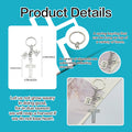Silver Tone Metal Cross Keychain With I Love Jesus And Symbol Charms view 2