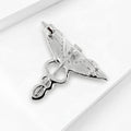 Crystal Caduceus Medical Symbol Brooch in Two Metal Tones view 3