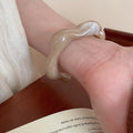 Wavy Marbled Open Resin Cuff Bracelet In Fifteen Colors view 10