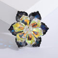 Crystal Layered Flower Brooch in Eight Color Options view 9