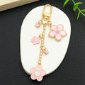 Pink and Blue Blossom Butterfly Metal Clasp Keychain Pair view 4