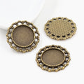 Openwork Oval Cabochon Pendant Bases in Two Finishes view 2