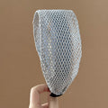 Woven Mesh Wide Stretch Headbands Brown Light Blue view 2