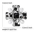 Black Crystal Cross Brooch In 2 Color Variants For Jackets and Scarves view 6