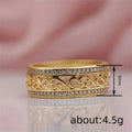 Yellow Gold Double Row Zircon Openwork Cloud Band Ring Sizes view 4