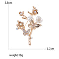 Crystal Plum Blossom Branch Brooch In Gold Or Silver Tone view 5