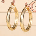 Striped Hoop Earrings in Gold-Tone Metal Jewelry Design view 2