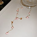 Gold Tone Floral Y Necklaces in Four Colors Chain Pendant Jewelry view 9