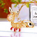Jeweled Donkey Keychain with White Enamel and Red Leg Accents view 4