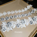 Floral Lace Choker Necklace With Crystal Details Beaded Jewelry view 4