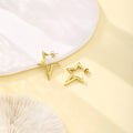 Sixty-Five Gold Tone Sculptural Small Hoop Earrings view 6