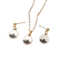 Black Gold Enamel Heart Mountain Necklace Sets 6 Styles view 5
