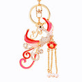 Jeweled Phoenix Pearl Drop Keychains in Three Colors plus Assorted Option view 5