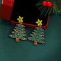 Green and Red Crystal Look Christmas Tree Stud Earrings view 4
