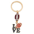 Brown or Red Football and Love Letter Keychains with Metal Hardware view 5