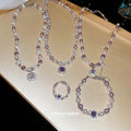 Lavender Pearl Purple Zircon Pendant Necklace Set Styles view 1