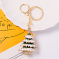 Enamel Rhinestone Christmas Tree Keychain Gold Clasp 4 Colors view 7