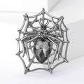 Spider Web Brooch With Faceted Crystal Spider Body view 6