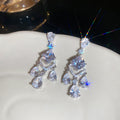Silver Crystal Diamond Drop Earrings Decorative Jewelry view 6