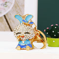 Jeweled Bow Ear Rabbit Character Keychains in Four Pictured Colors view 7