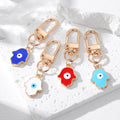 Gold Tone Enamel Hamsa Evil Eye Clip Keychains in Four Colors view 1