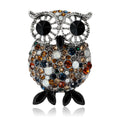 Crystal Owl Brooch In 6 Color Variants For Jackets and Scarves view 5