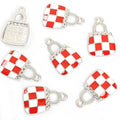 Checkered Handbag Charms in Gold and Silver Tones, Six Colors view 7