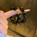 Fuzzy Woven Hoop Earrings In Three Neutral Colors Statement Jewelry view 7
