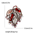 Layered Crystal Leaf Cluster Brooch With Beaded Edge view 6
