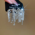 Gold And Silver Crystal Arc Fringe Stud Earrings Jewelry Accessory view 8