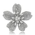 Pavé Five Petal Blossom Brooch Decorative Lapel Pin view 2