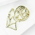 Open Line Art Woman Portrait Brooch in Two Metal Tones view 4