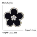 Enamel Rhinestone Five Petal Flower Brooch Metal Pin view 10