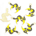 Black Enamel Skull and Snake Charms in Six Coiled Designs view 11