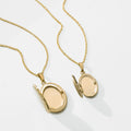 Gold Tone Hinged Photo Locket Necklace In Three Shapes view 5
