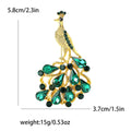 Teardrop Crystal Peacock Brooch in Four Bright Colors view 4