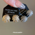 Crystal Flower Hoop Ear Clips in Gold and Silver Tones view 4